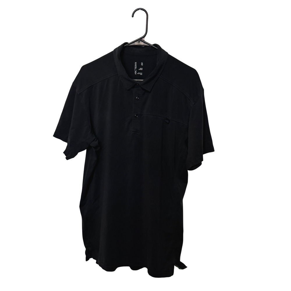 Arc'teryx Captive Polo Men XL Black Short Sleeve Technical Shirt 118016